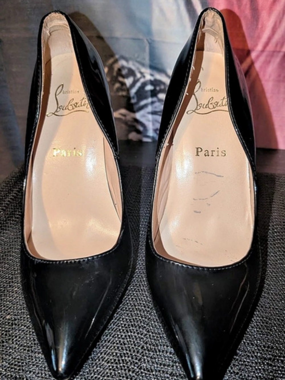 Christian Louboutin Pigalle 120 Patent Leather Pumps Black Heels